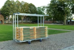 Feros Transportwagen für bis zu 10 Festzelgarnituren,(BxTxH) 2315x590/890x1805 mm