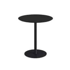 Feros Urban Terrassentisch Schwarz frame +Schwarz HPL Ø70 cm