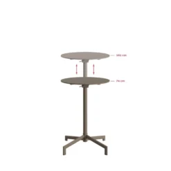 FEROS Versa Terrassen-/Stehtisch | In 2 Höhen verstellbar – Cappuccino