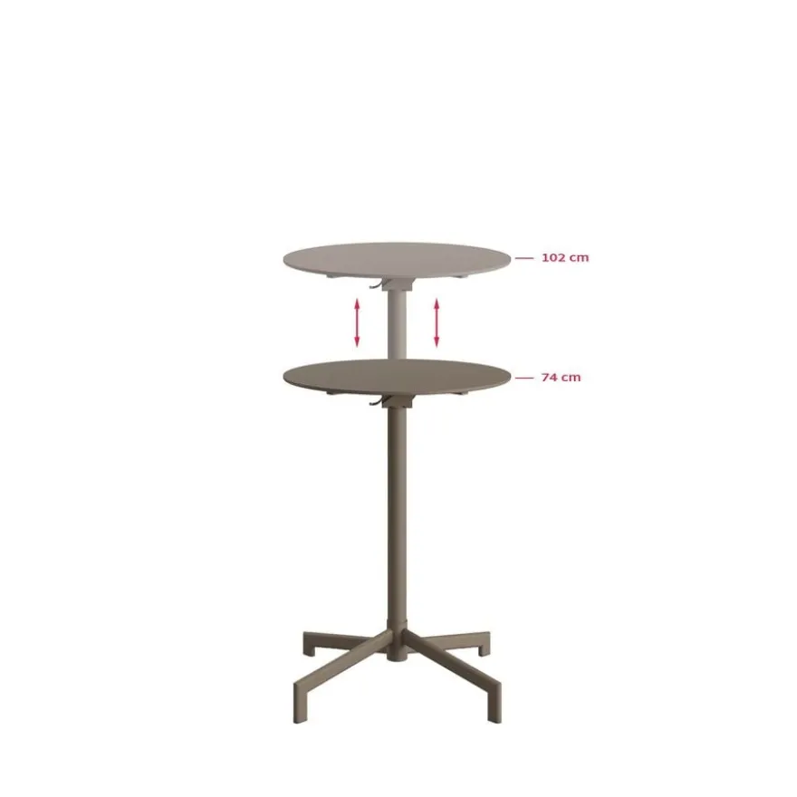 FEROS Versa Terrassen-/Stehtisch | In 2 Höhen verstellbar – Cappuccino