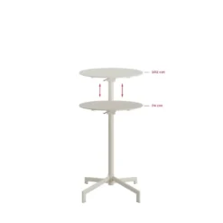 FEROS Versa Terrassen-/Stehtisch | In 2 Höhen verstellbar – Beige