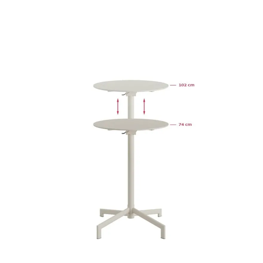 FEROS Versa Terrassen-/Stehtisch | In 2 Höhen verstellbar – Beige