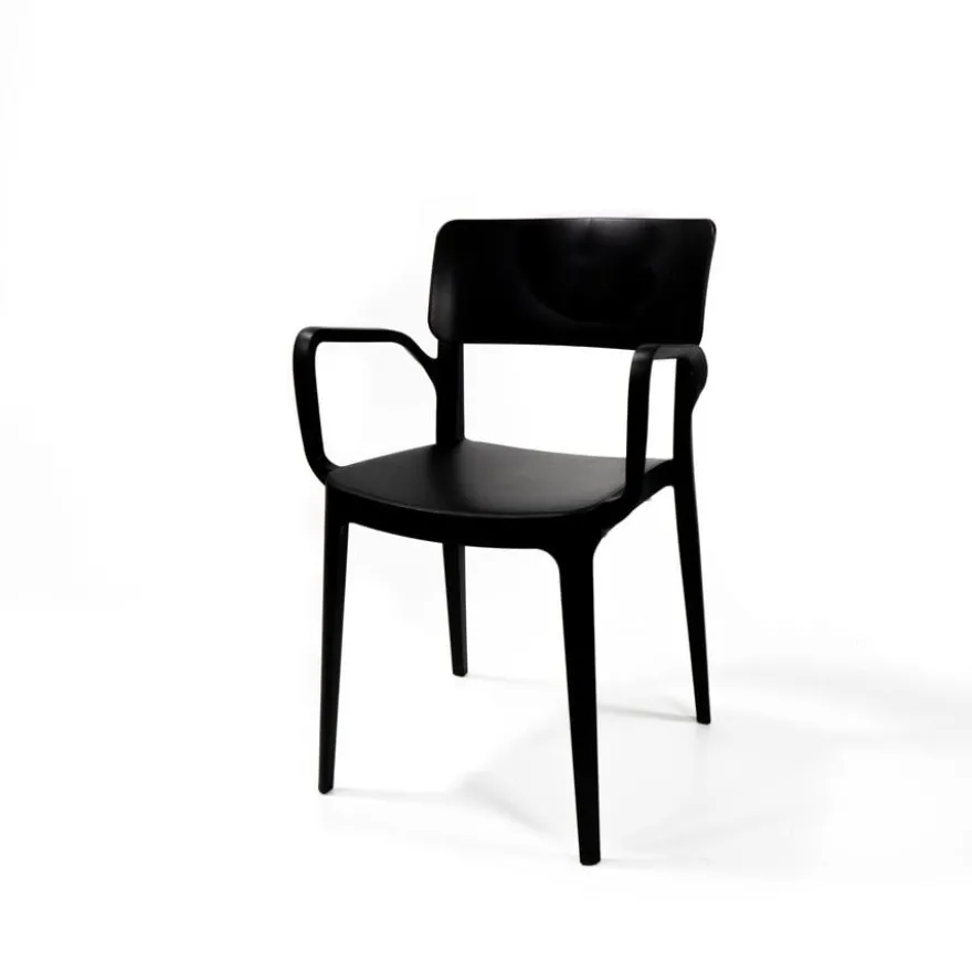 Feros WingArmchair Schwarz, Stapelstuhl Kunststoff