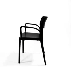 Feros WingArmchair Schwarz, Stapelstuhl Kunststoff