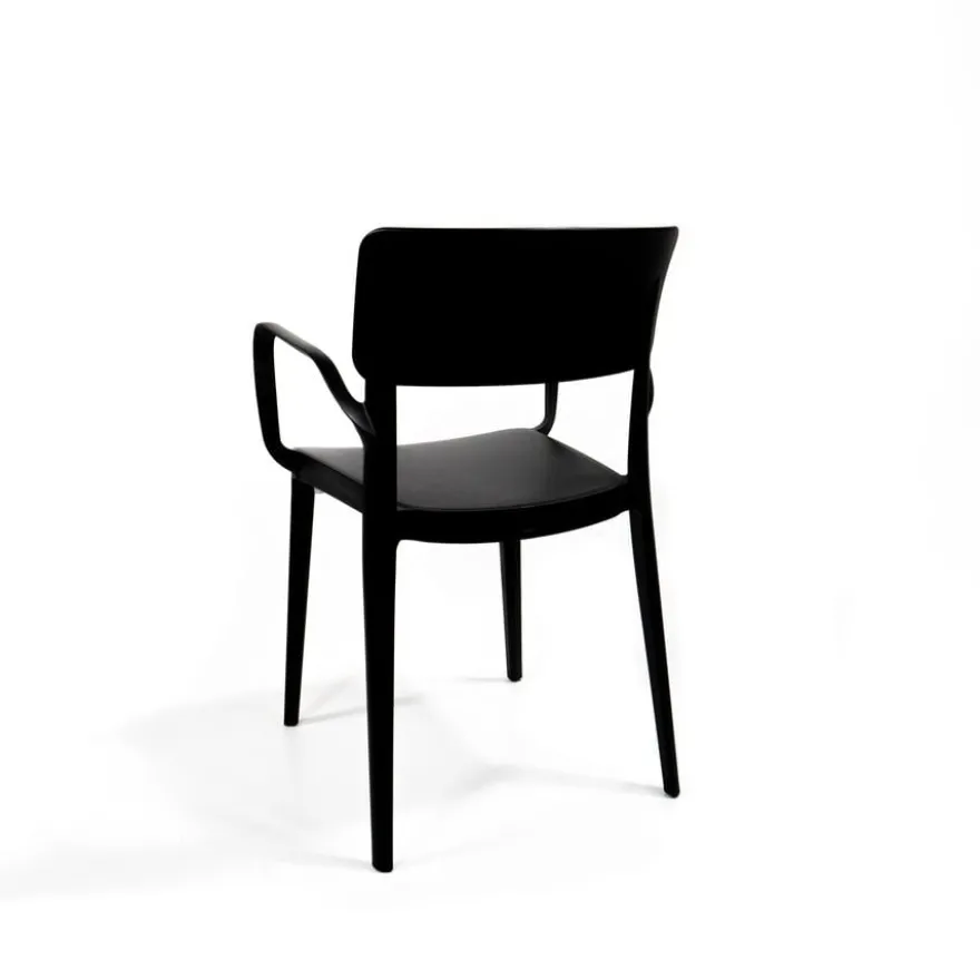 Feros WingArmchair Schwarz, Stapelstuhl Kunststoff