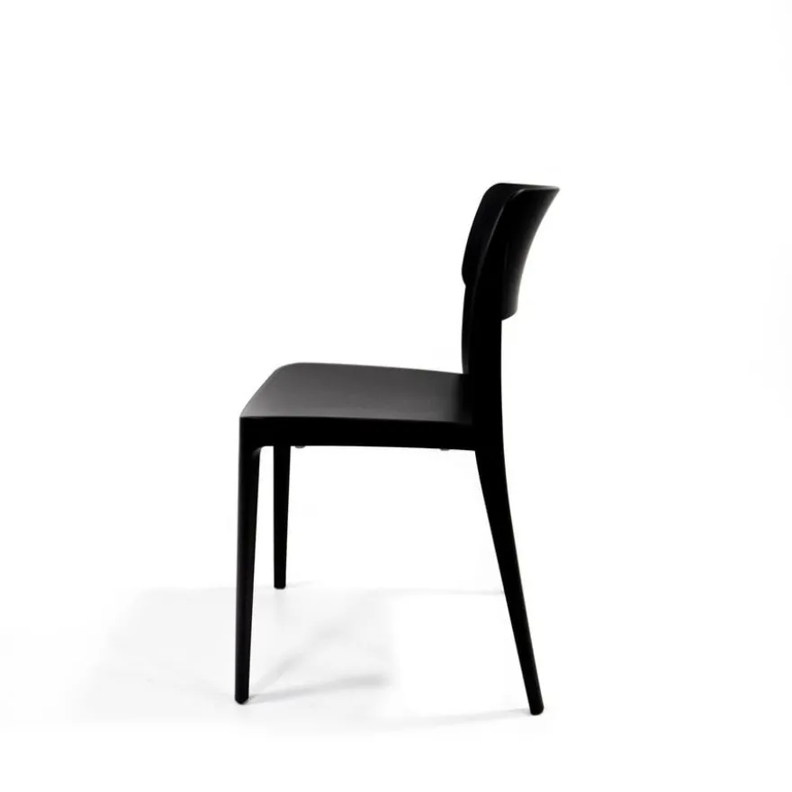 Feros Wing Chair Schwarz, Stapelstuhl Kunststoff
