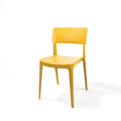 Feros Wing Chair Senf, Stapelstuhl Kunststoff