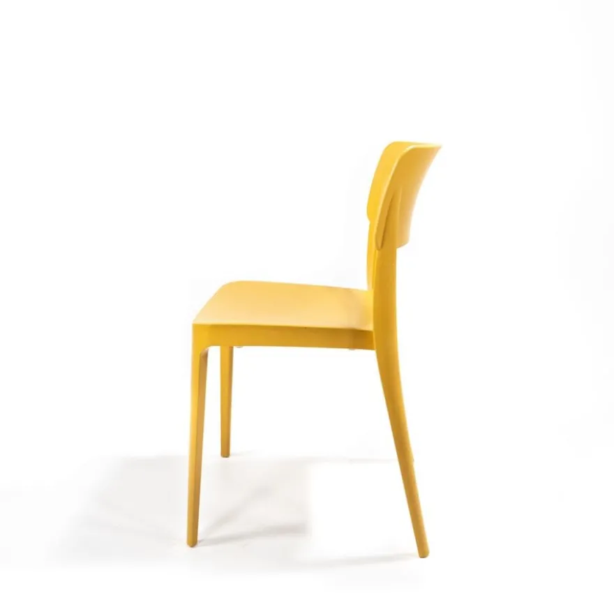 Feros Wing Chair Senf, Stapelstuhl Kunststoff