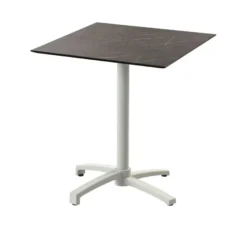 Feros X Cross Terrassentisch Sand gestell + Midnight Marble HPL 70x70 cm