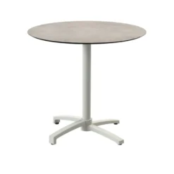 Feros X Cross Terrassentisch Sand gestell + Moonstone HPL Ø70 cm