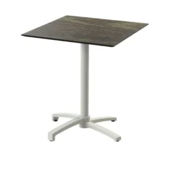 Feros X Cross Terrassentisch Sand gestell + Riverwashed Wood HPL 70x70 cm