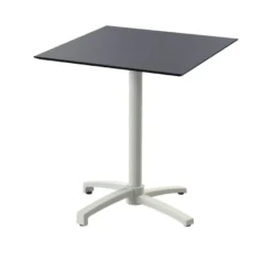 Feros X Cross Terrassentisch Sand gestell + Schwarz HPL 70x70 cm