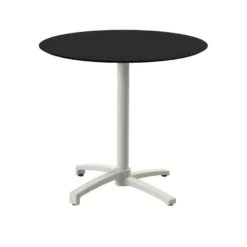 Feros X Cross Terrassentisch Sand gestell + Schwarz HPL Ø70 cm