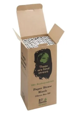 Fiesta Green biologisch abbaubare Papiertrinkhalme schwarz - 250 Stk
