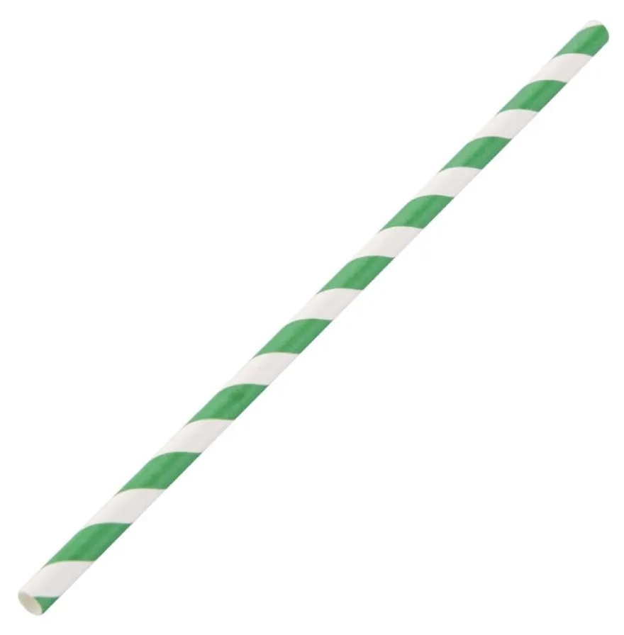 Fiesta Green Papiertrinkhalme 210 mm - weißgrün - 250 Stk