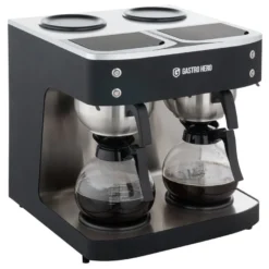 Filterkaffeemaschine ECO 2x 2 Liter schwarz inkl. 2 Glaskannen, 200 Tassen/Std., Professionelle Kaffeemaschine groß