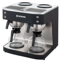 Filterkaffeemaschine ECO 2x 2 Liter schwarz inkl. 2 Glaskannen, 200 Tassen/Std., Professionelle Kaffeemaschine groß