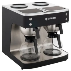 Filterkaffeemaschine ECO 2x 2 Liter schwarz inkl. 2 Glaskannen, 200 Tassen/Std., Professionelle Kaffeemaschine groß