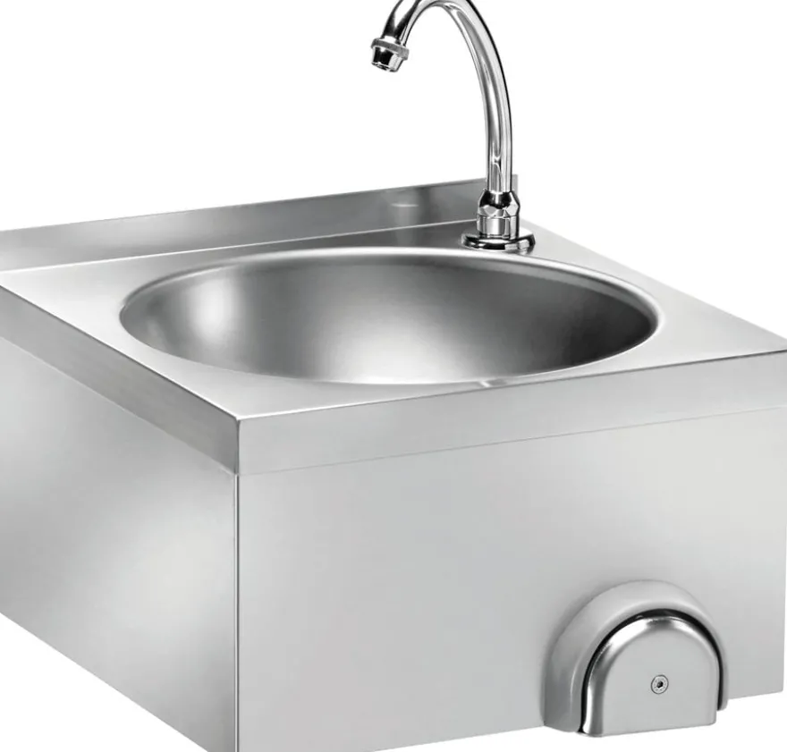 FIMAR Handwaschbecken LM40 aus Edelstahl mit Kniehebelbedienung