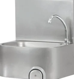 FIMAR Handwaschbecken LM48 aus Edelstahl mit Kniehebelbedienung