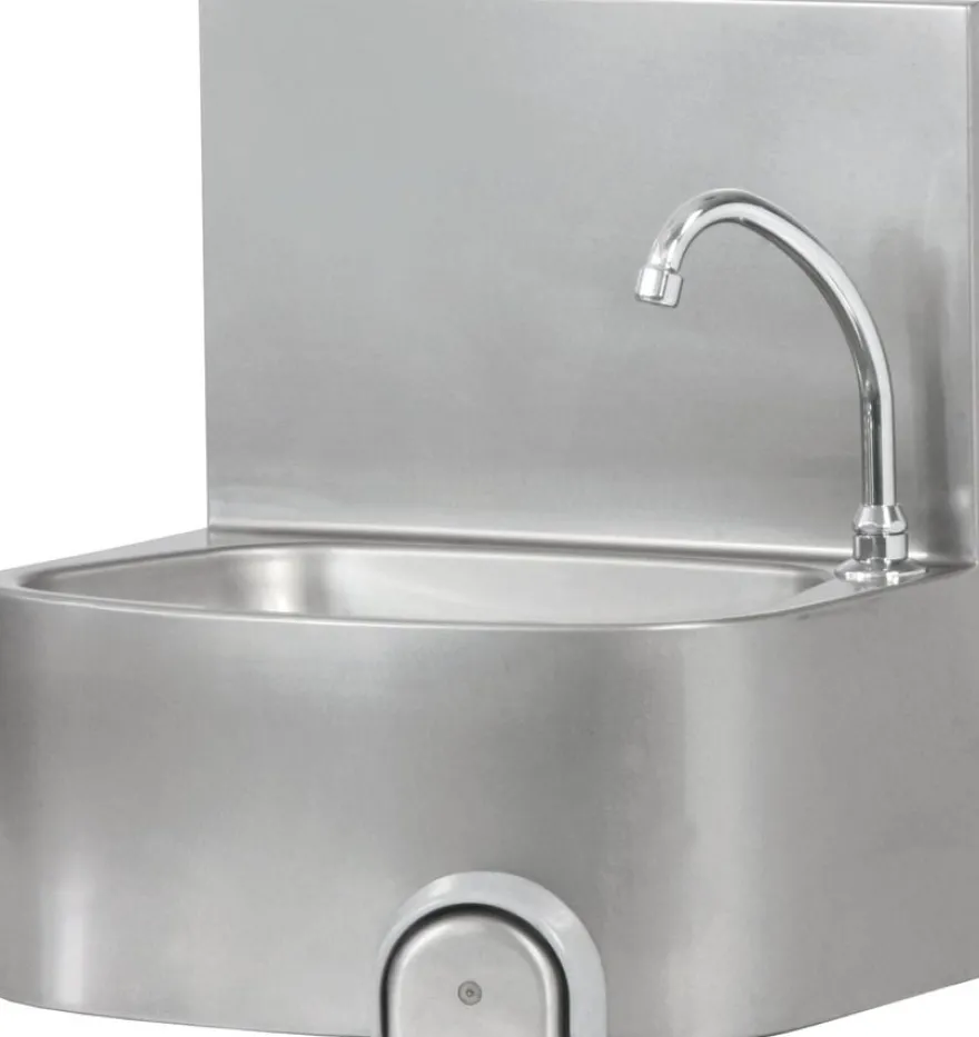 FIMAR Handwaschbecken LM48 aus Edelstahl mit Kniehebelbedienung