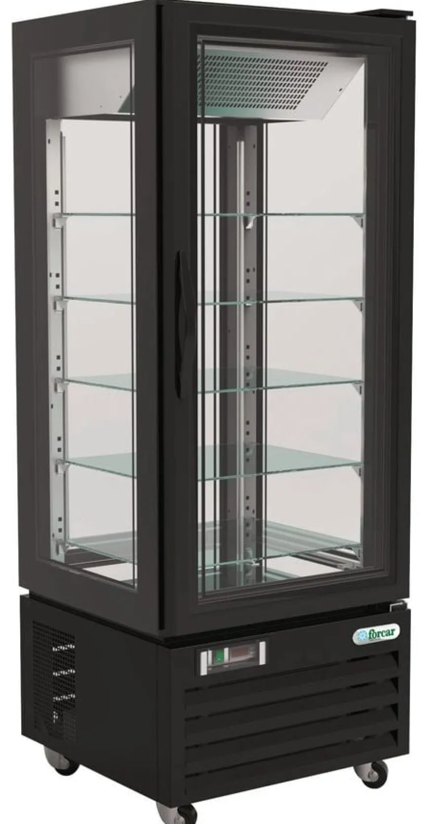 FORCAR Standkühlvitrine LSC65LB 431 Liter, LED-Beleuchtung, schwarz