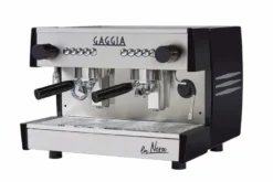 Gaggia Milano Siebträgermaschine LA NERA COMPACT 2-Gruppig, Festwasseranschluss, silber/schwarz, inkl. Aufstellung