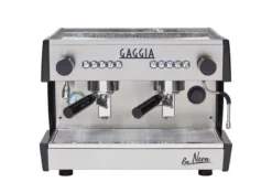 Gaggia Milano Siebträgermaschine LA NERA COMPACT 2-Gruppig, Festwasseranschluss, silber/schwarz, inkl. Aufstellung