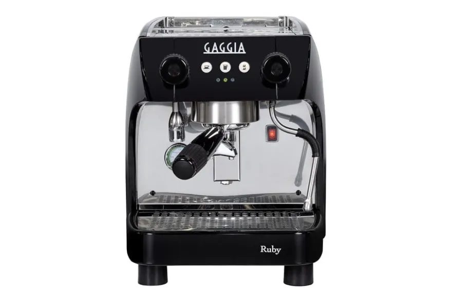 Gaggia Milano Siebträgermaschine RUBY PRO 1-Gruppig, Festwasseranschluss, schwarz, inkl. Aufstellung