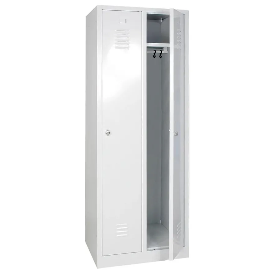 Garderobenspind "Profi" mit Drehriegelverschluss, 2 Abteile, BxTxH 600x500x1800 mm