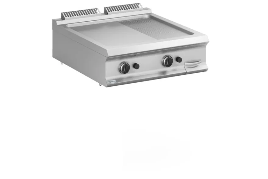 Gas-Grillplatte Dexion Lux 980 - 80/90 - 2/3 glatt, 1/3 gerillt - Tischgerät - 18,4 kW