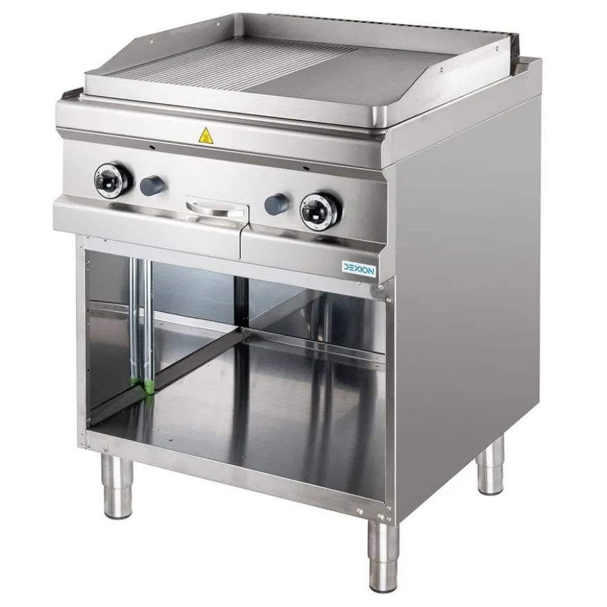 Gasgrillplatte Serie 700 - 70/70 - ½ glatt, ½ gerillt
