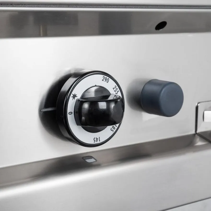 Gasgrillplatte Serie 700 - 70/70 - ½ glatt, ½ gerillt