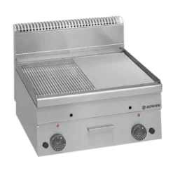 Gas-Grillplatte Serie 600 - 60/60 - 1/2 glatt, 1/2 gerillt - Tischgerät - 10,2 kW