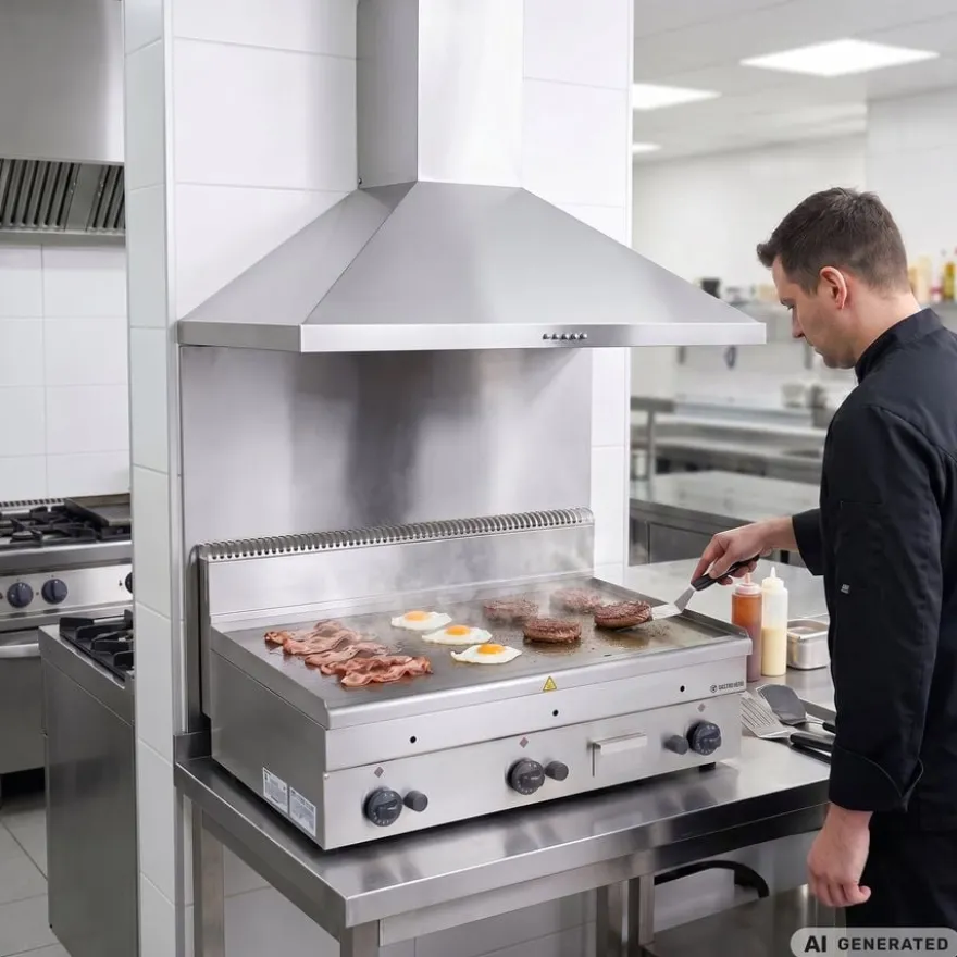 Gas-Grillplatte Serie 600 - 100/60 - glatt - Tischgerät - 15,3 kW