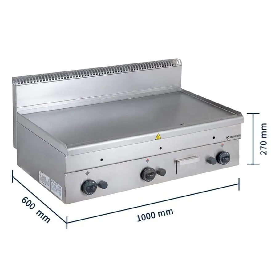 Gas-Grillplatte Serie 600 - 100/60 - glatt - Tischgerät - 15,3 kW