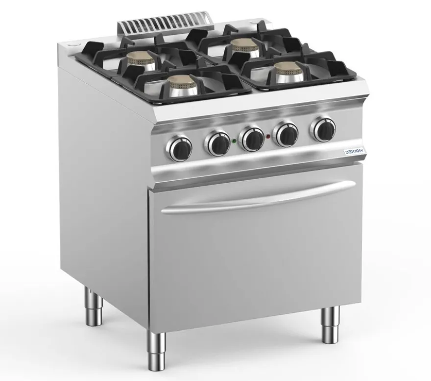 Gasherd Dexion Lux 700 - 70/73 mit Elektrobackofen - 4 Kochstellen - 28 kW