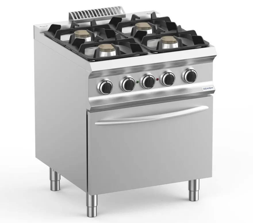 Gasherd Dexion Lux 700 - 70/73 mit Elektrobackofen, Umluft - 4 Kochstellen - 22 kW