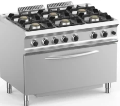 Gasherd Dexion Lux 700 - 110/73 mit Gasbackofen - 6 Kochstellen - 41 kW