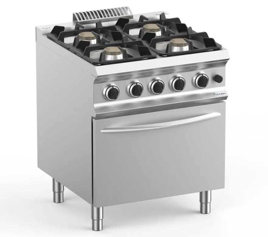 Gasherd Dexion Lux 700 - 70/73 mit Gasbackofen - 4 Kochstellen - 28 kW