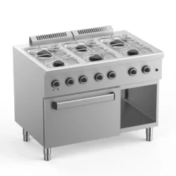 Gasherd Ecoline Plus 700- 6 Flammen mit Elektroumluftbackofen 31,1 kW inklusive Gussrosten