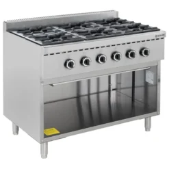 Gasherd ECO mit offenem Unterbau - 43,2 kW - 6 Brenner