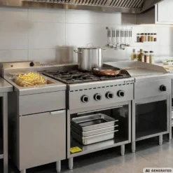 Gasherd ECO mit offenem Unterbau - 28,8 kW - 4 Brenner