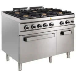 Gasherd Serie 700 - 110/70 mit Elektrobackofen - 6 Kochstellen - 42 kW