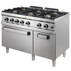 Gasherd Serie 700 - 110/70 mit Elektrobackofen - 6 Kochstellen - 42 kW