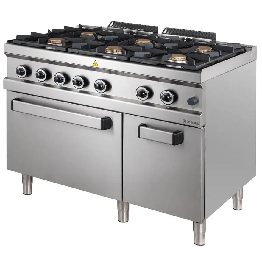 Gasherd Serie 700 - 110/70 mit Gasbackofen - 6 Kochstellen - 48 kW