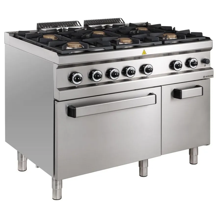 Gasherd Serie 700 - 110/70 mit Gasbackofen - 6 Kochstellen - 48 kW