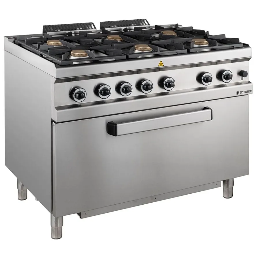 Gasherd Serie 700 - 110/70 mit Gasbackofen - 6 Kochstellen - 42 kW