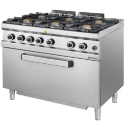 Gasherd Serie 700 - 110/70 mit Gasbackofen - 6 Kochstellen - 42 kW