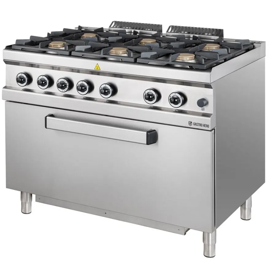 Gasherd Serie 700 - 110/70 mit Gasbackofen - 6 Kochstellen - 42 kW